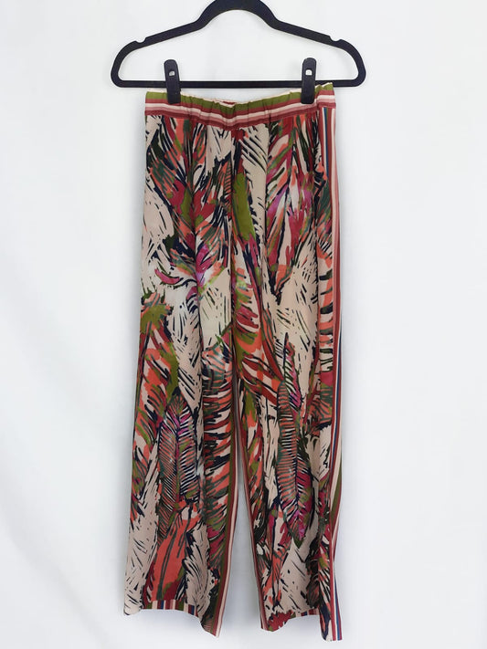 SISLEY. Pantalones Rayas y flores talla S