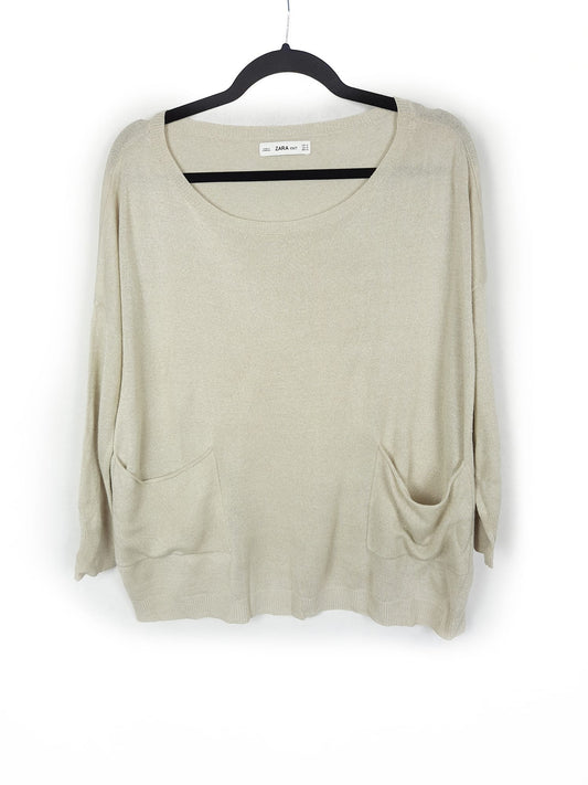 ZARA. Jersey beige T. M