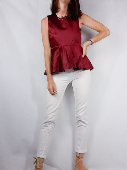 ZARA. Top satinado T. XS