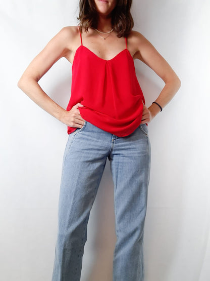 MANGO. Top rojo T. xs