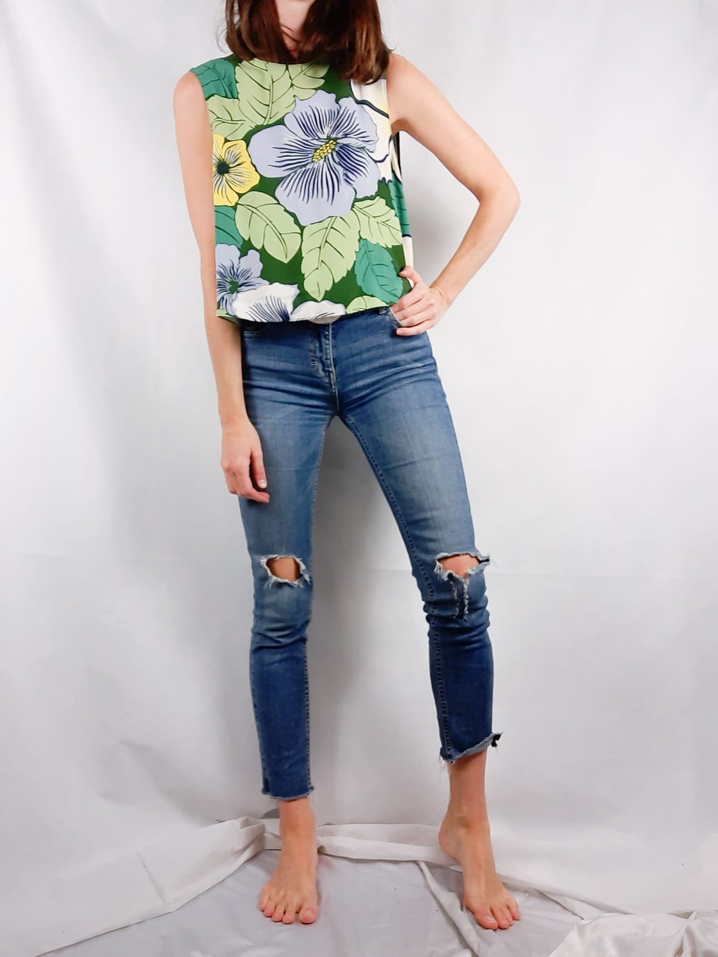 ZARA.Top flores T.m