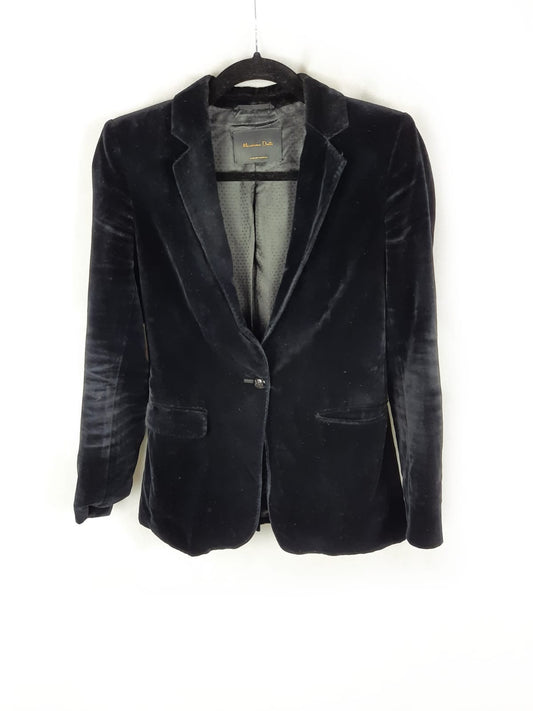 MASSIMO DUTTI. Blazer terciopelo T.36