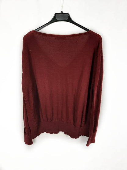 ZARA. Jersey burdeos oversized T. m