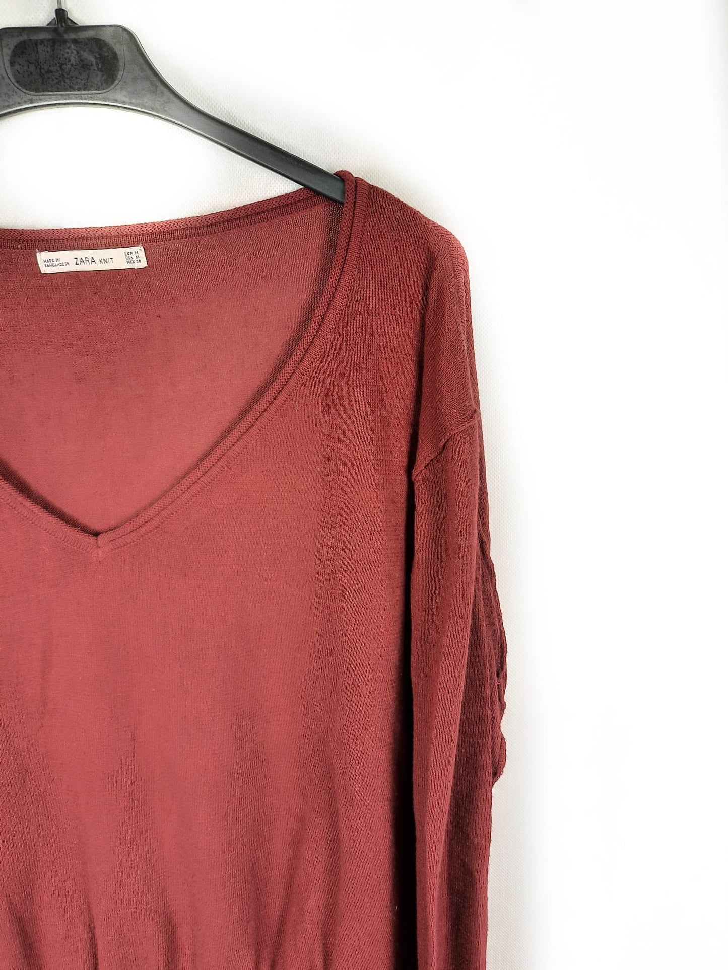 ZARA. Jersey burdeos oversized T. m