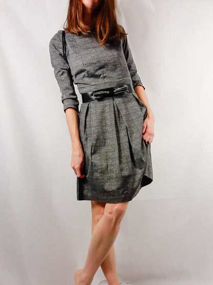 BLANCO.Vestido gris T.s