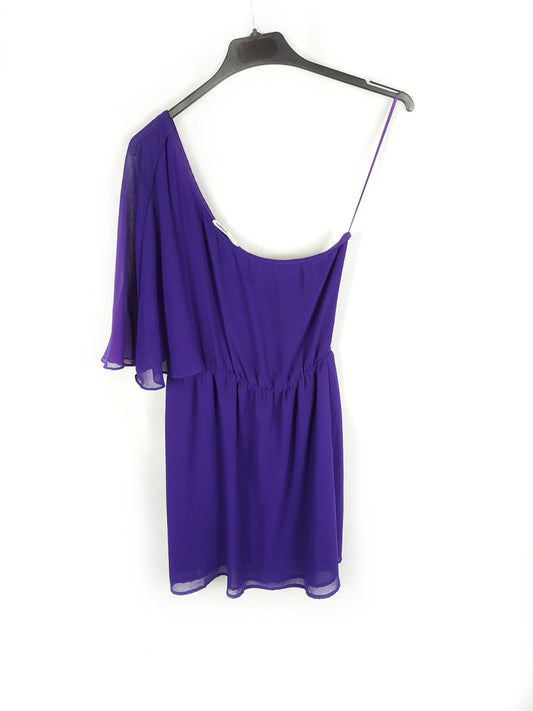 LEFTIES. Vestido morado asimétrico T.s