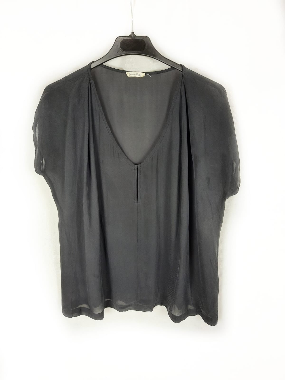 AMERICAN VINTAGE.Blusa gris seda T.s