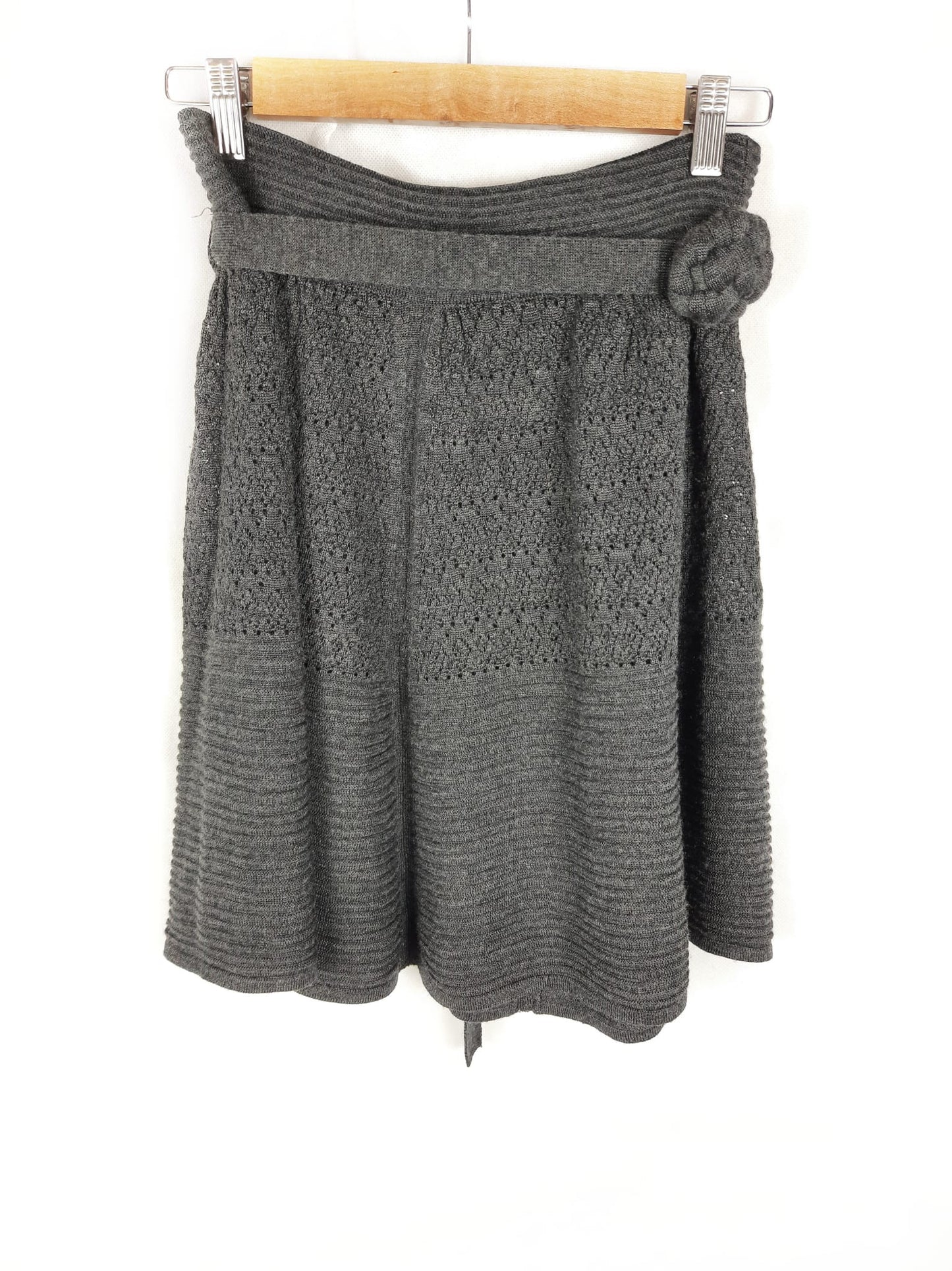 MANGO. Falda punto gris T.m