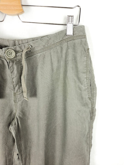 H&M. Pantalón lino gris T.40