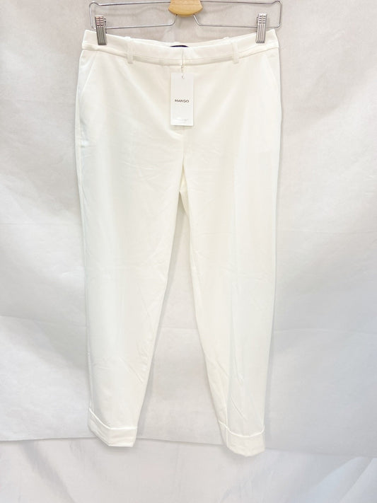 MANGO.Pantalones vestir blancos T.36