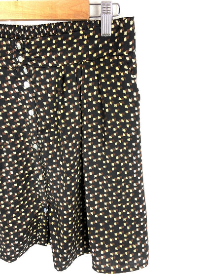 RENATTA&GO. Falda negra estampados marrones T.m/l