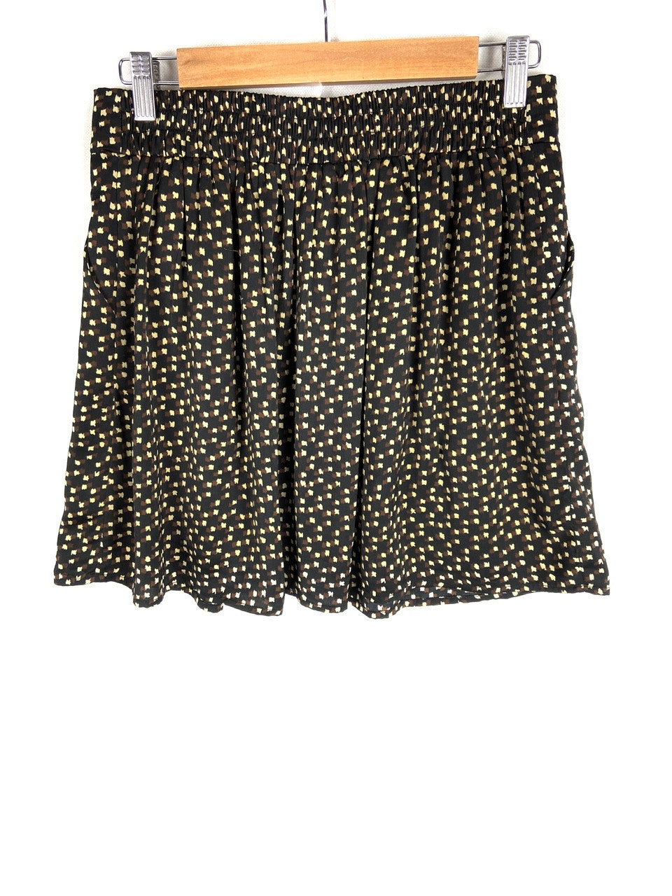 RENATTA&GO. Falda negra estampados marrones T.m/l