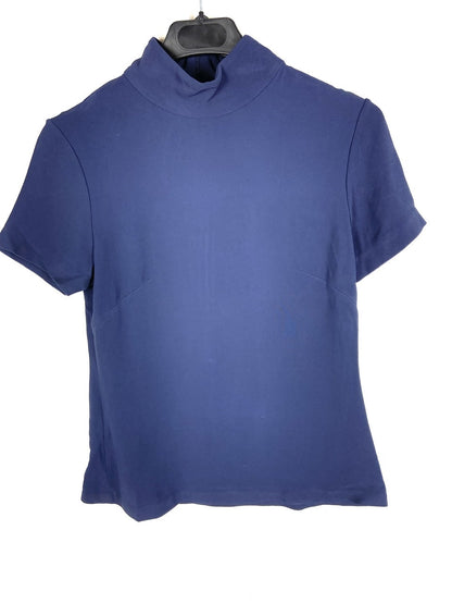 THE AVANT. Blusa azul cuello perskins