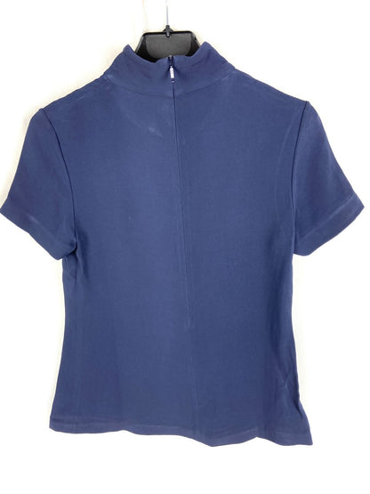 THE AVANT. Blusa azul cuello perskins