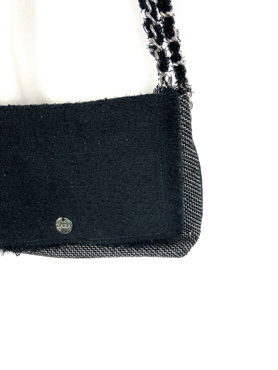 ZARA.Bolso tweed vestir negros y grises