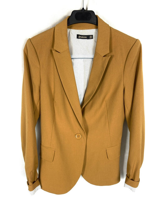 STRAVIDARIUS. Blazer mostaza T.xs