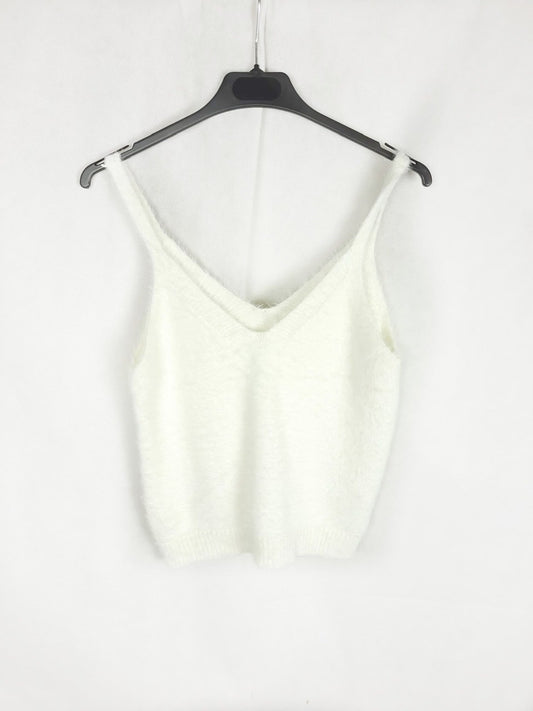 OTRAS. Top blanco pelito T.s/m