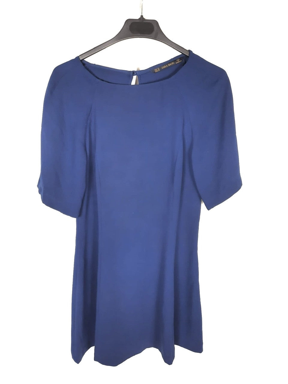 ZARA.Vestido azul costuras T.xs