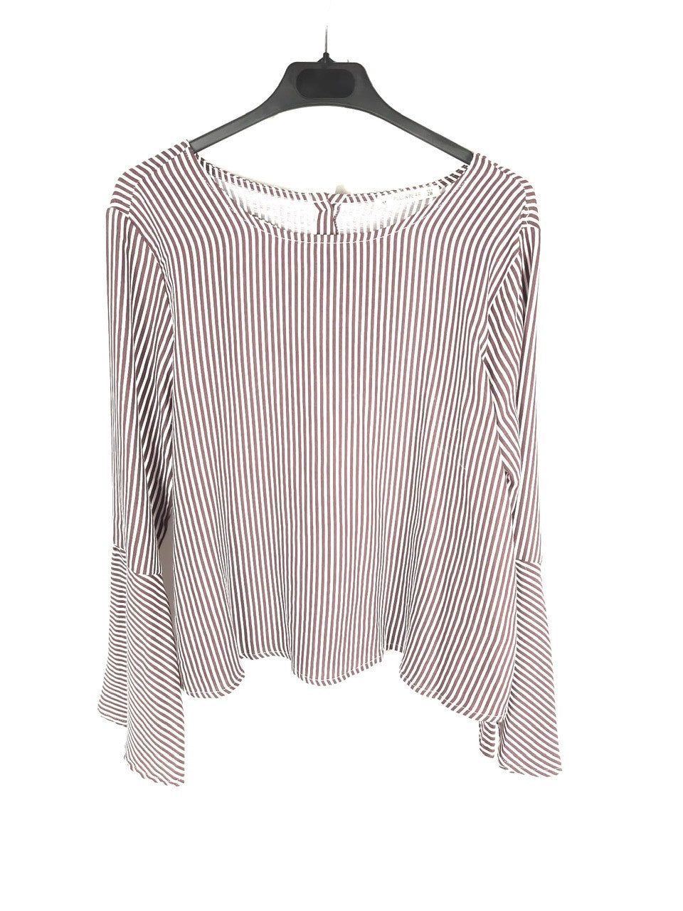 PULL&BEAR. Blusa rayas burdeos T.m