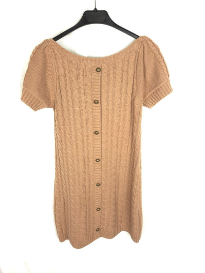 ZARA.Vestido punto beige T.s