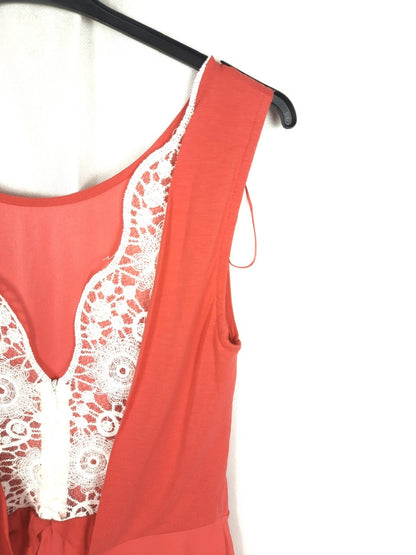 MASSIMO DUTTI.Vestido coral encaje T.xs