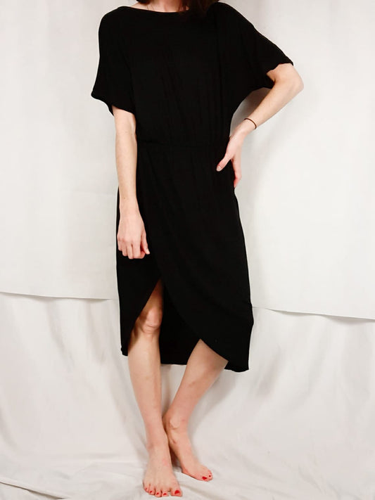 LOVERS+FRIENDS.Vestido midi negro T.s