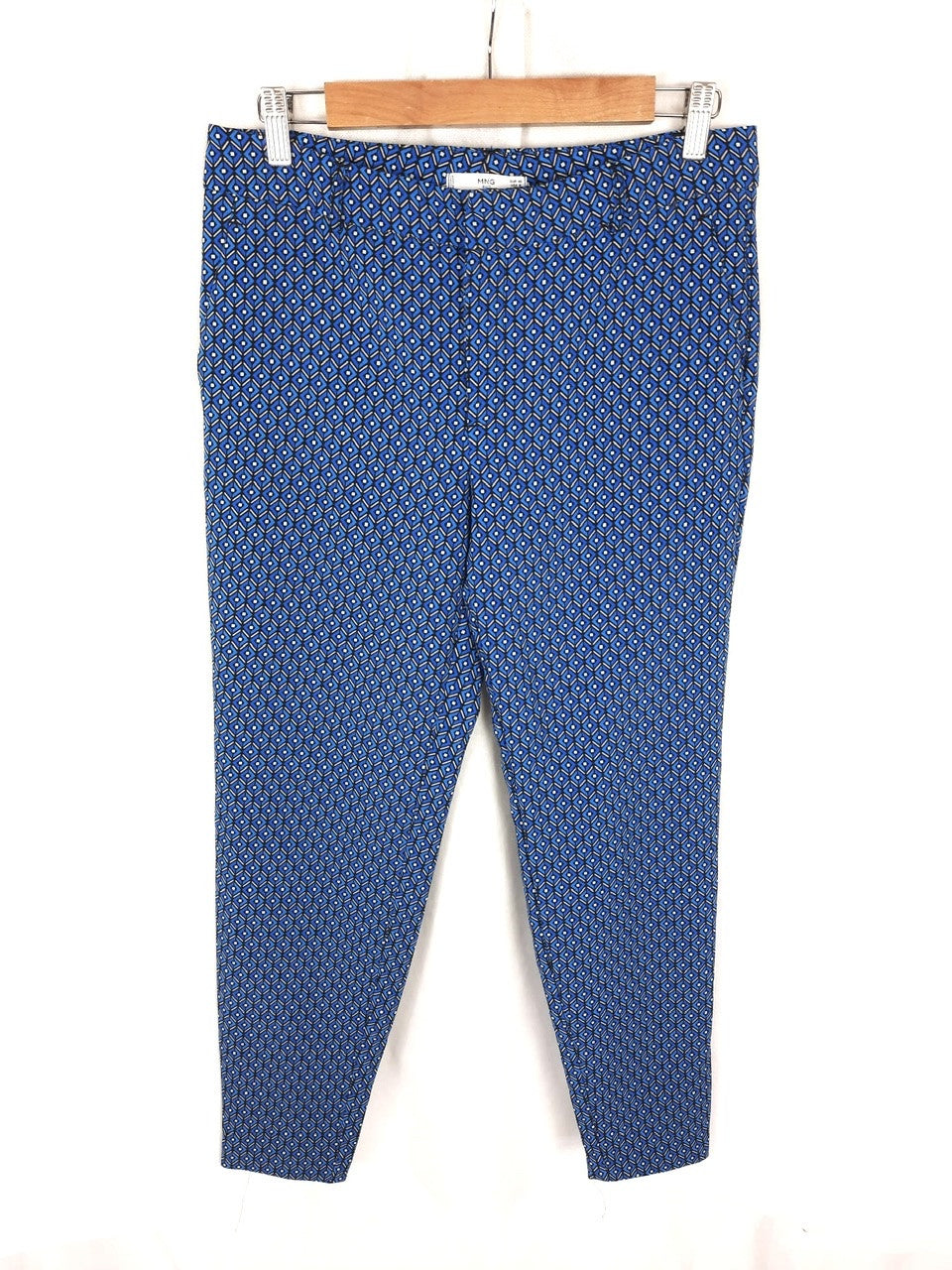 MANGO. Pantalón rombos azules T.40