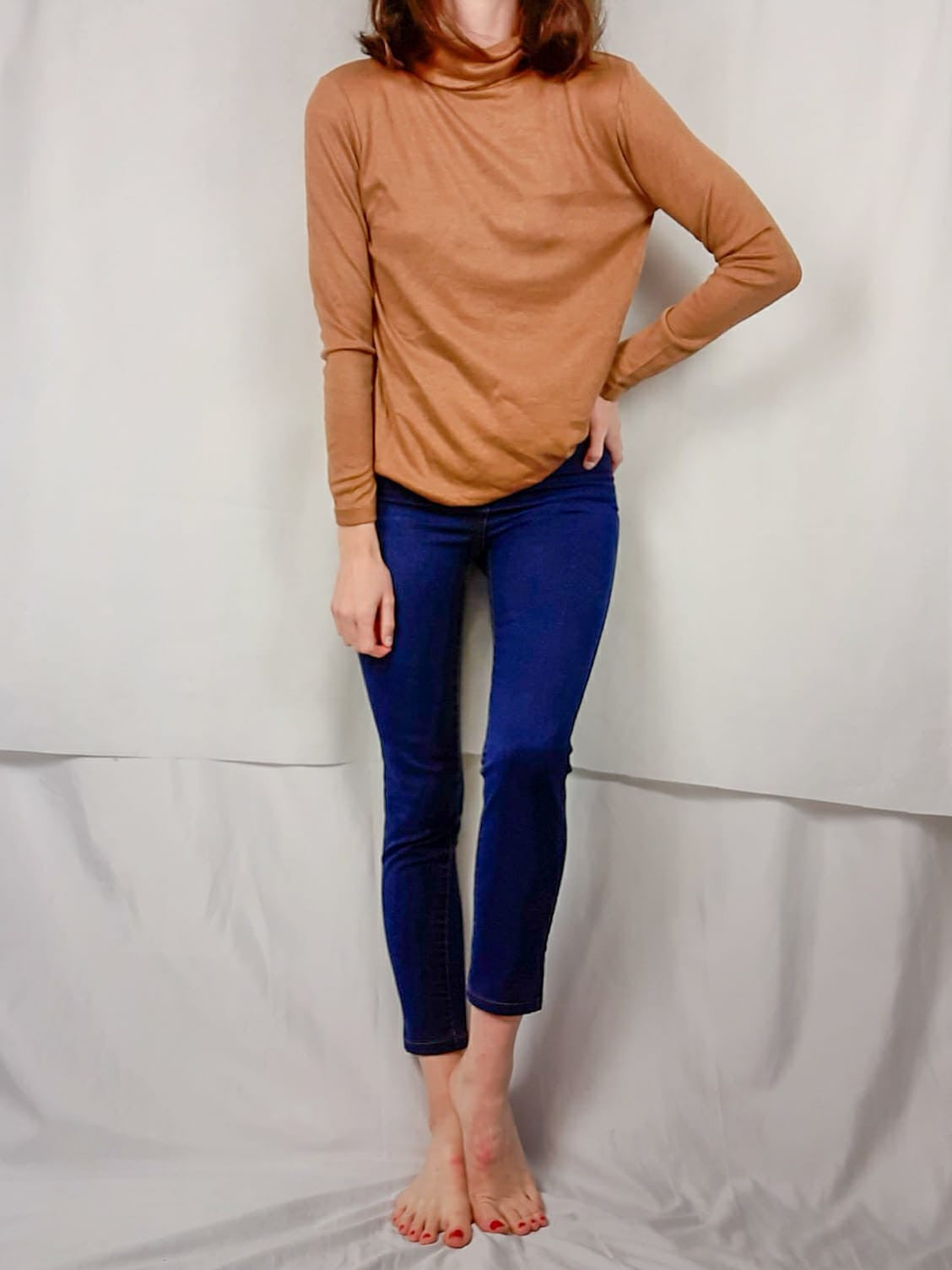 VALENTINA. Jersey camel fluido T.xl