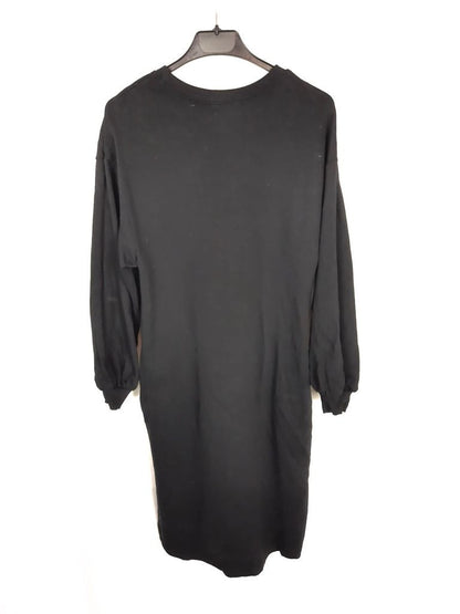 ZARA.Vestido tejido sudadera fino negro T.s