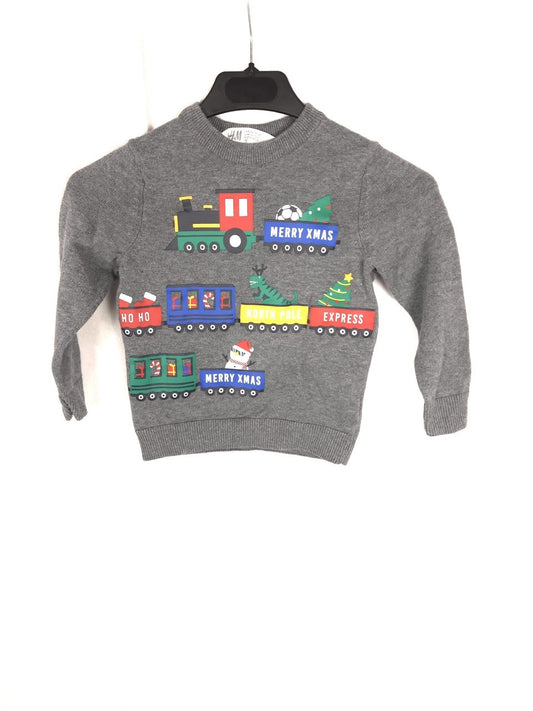 H&M. jersey gris tren T.3-4 años