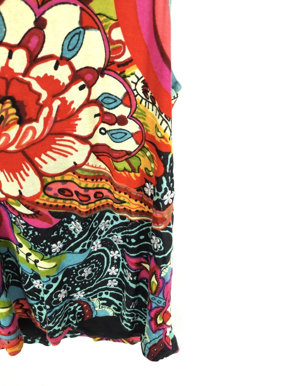 DESIGUAL. Top tirantes estampado flor amarilla T.s