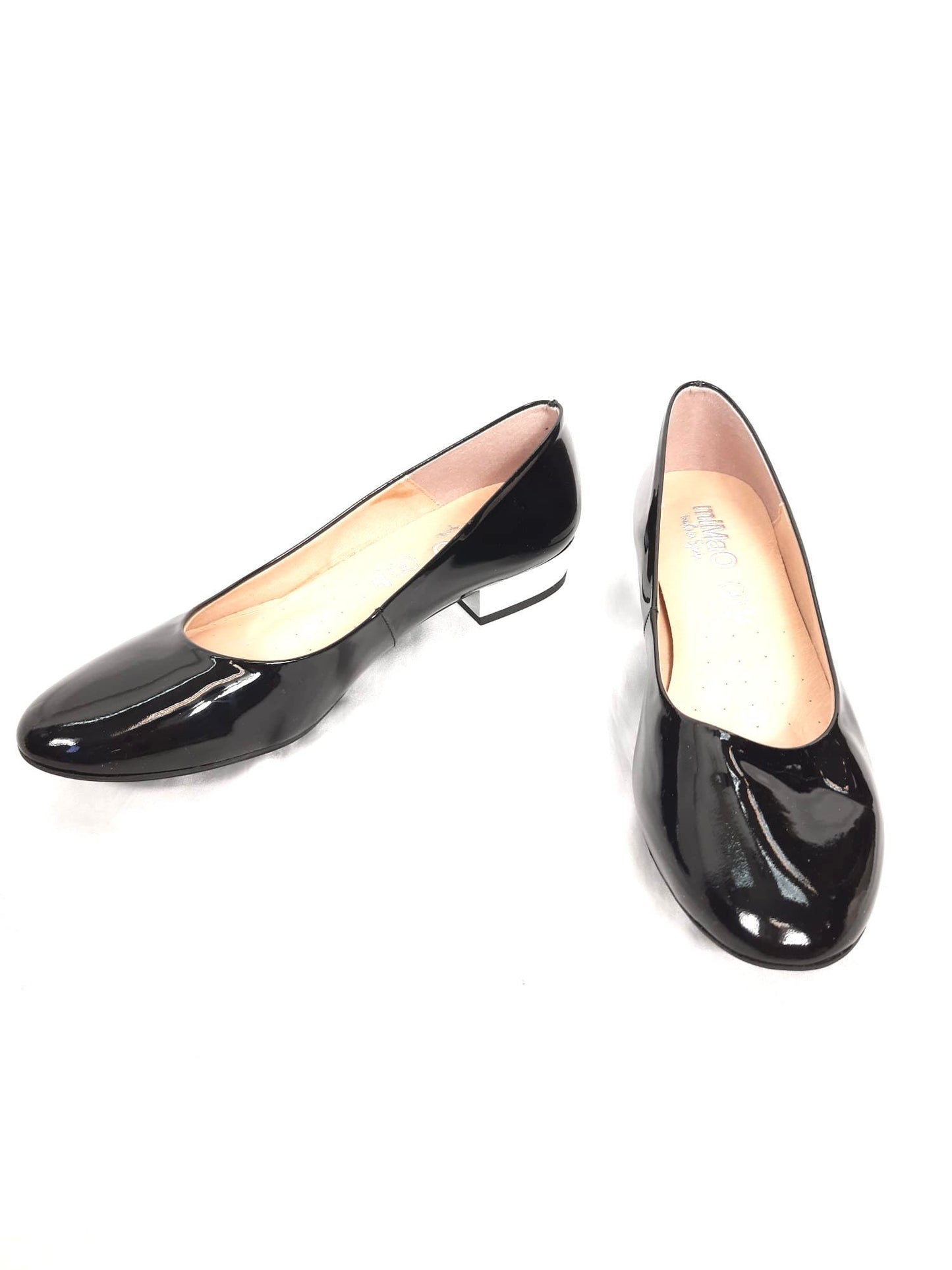 MIMAO. Bailarinas tacon negro textura T.38