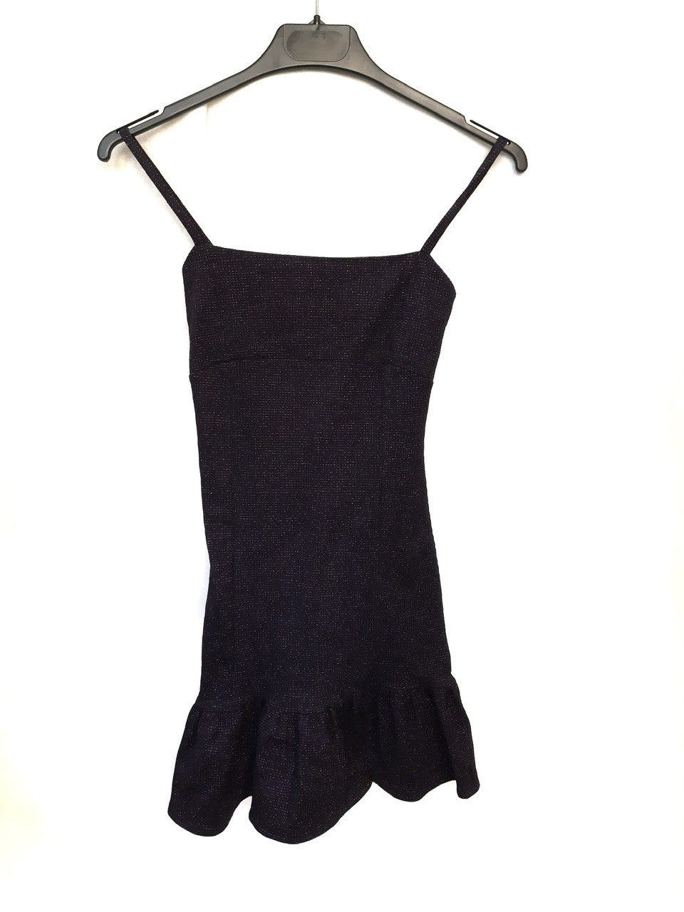 BERSHKA. Vestido ajustado negro y morado T.xs