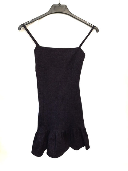 BERSHKA. Vestido ajustado negro y morado T.xs