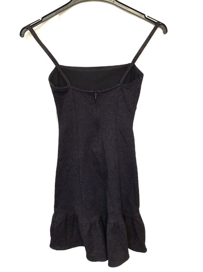 BERSHKA. Vestido ajustado negro y morado T.xs