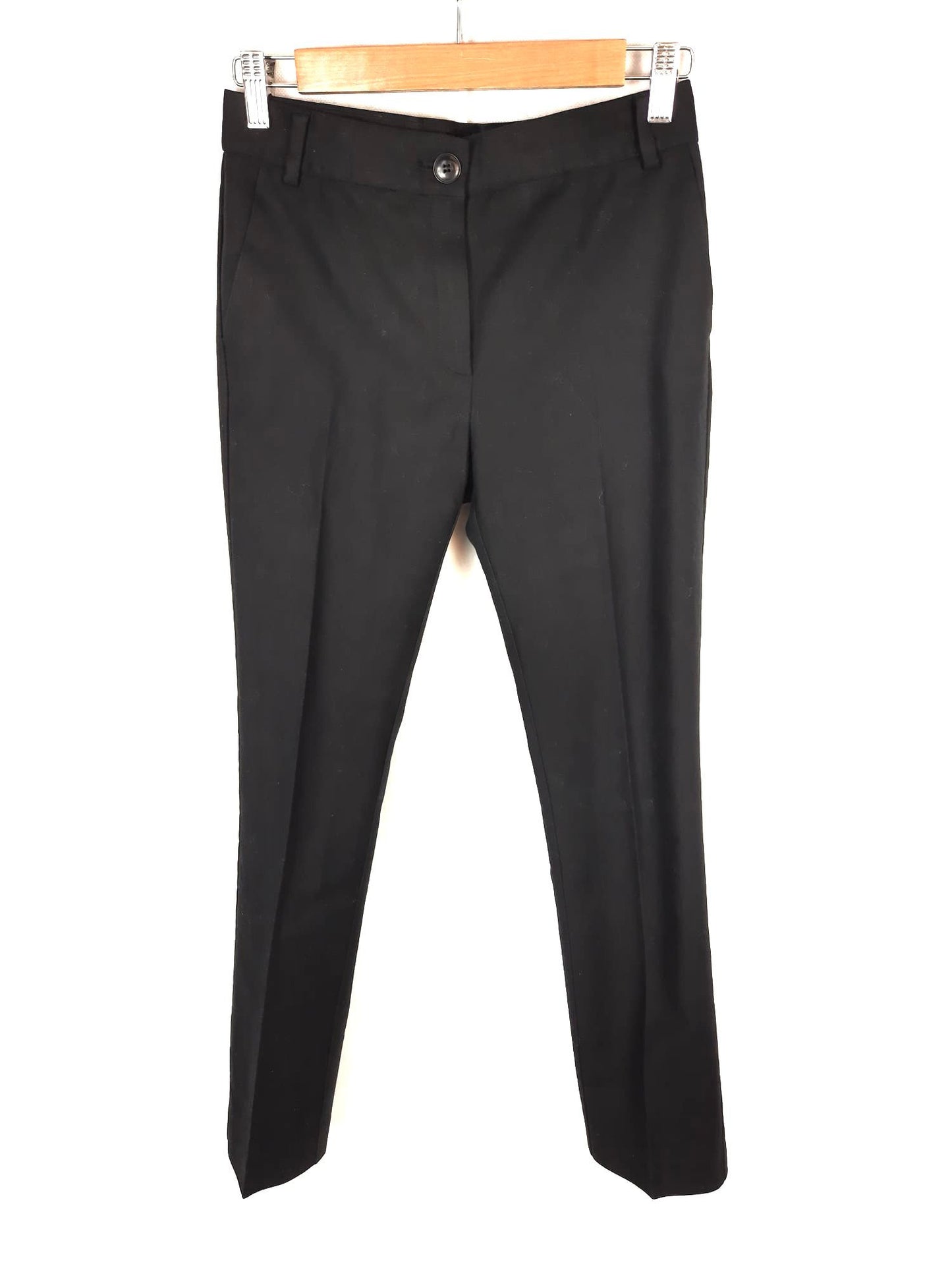 MANGO. Pantalón negro de vestir recto T.34