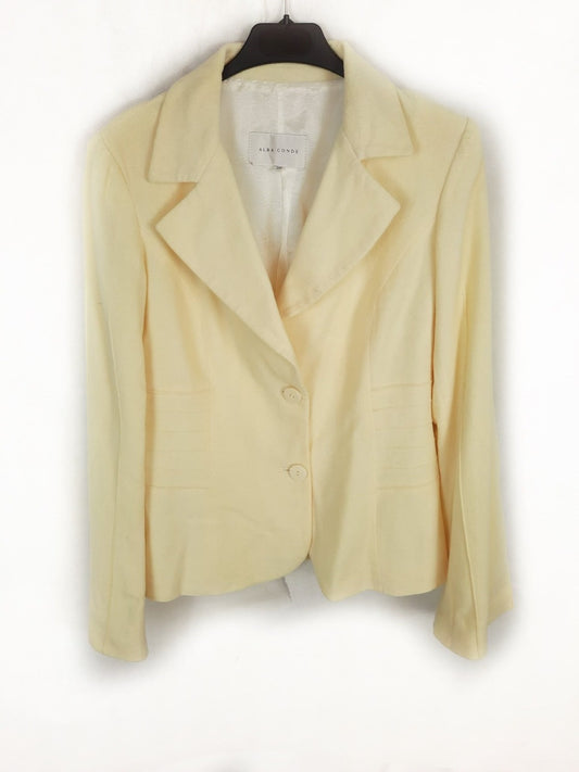 ALBA CONDE. blazer amarillo palo texura T.38