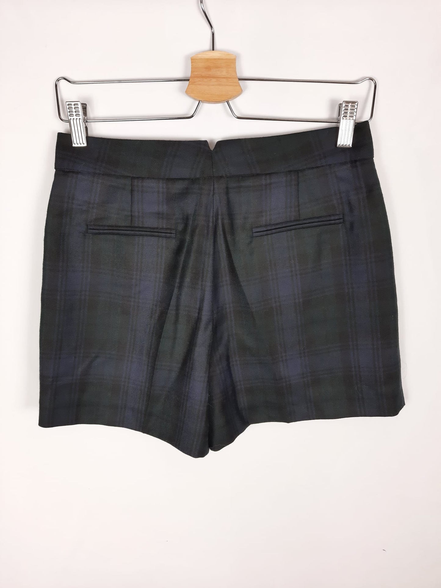 MASSIMO DUTTI. short de vestir azul y verde T.36