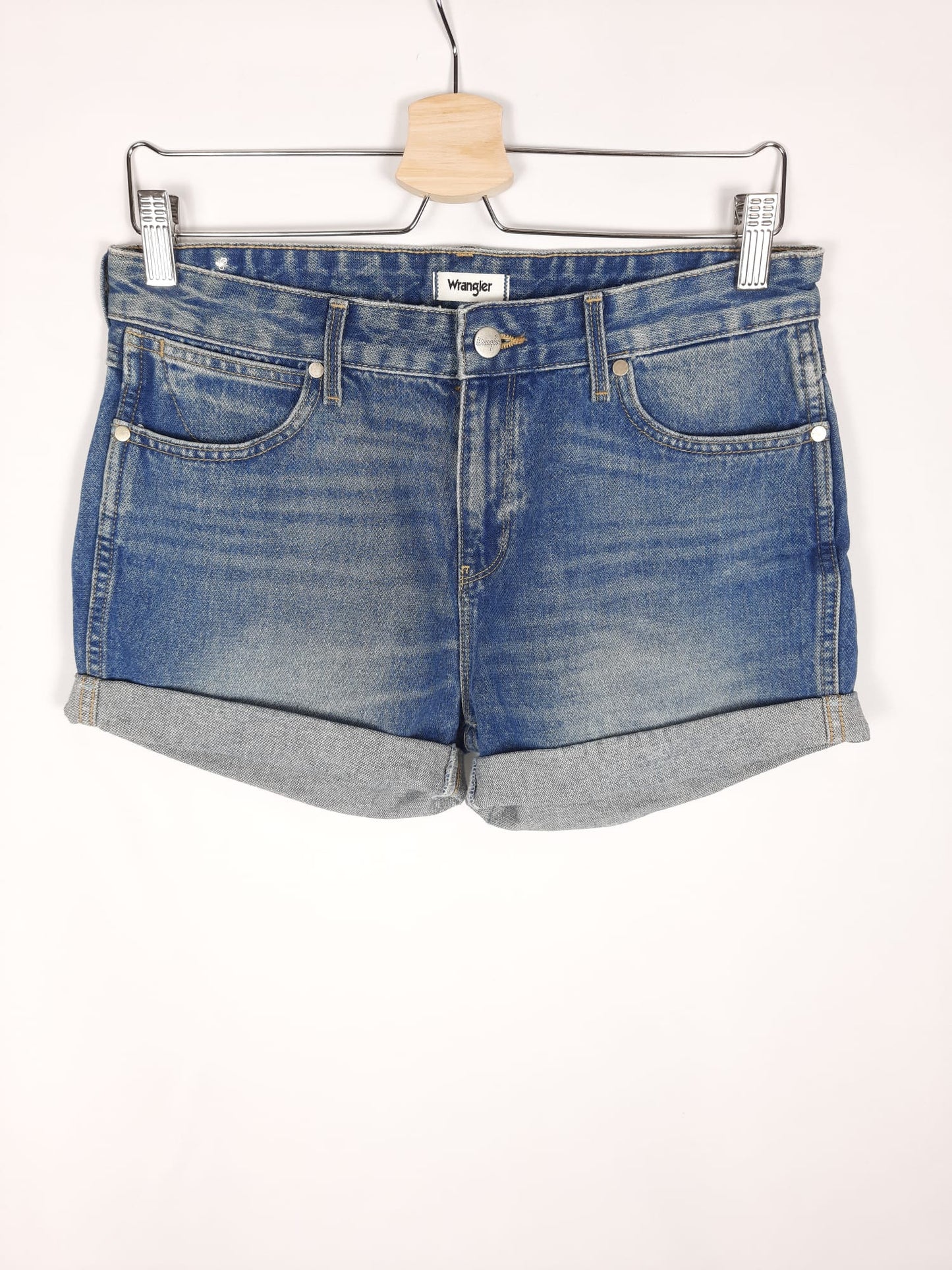 WRANGLER. short azul dobladillo T.S/M