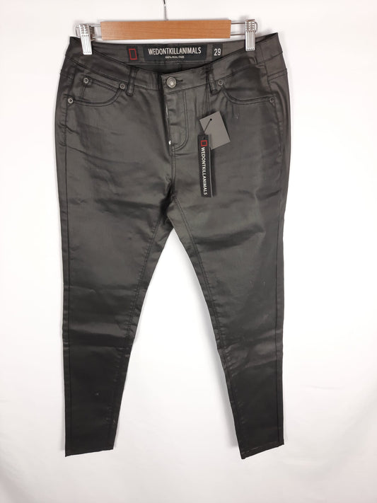 WDKA.Pantalón encerado negro T.40