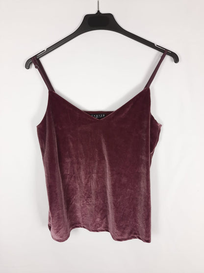 STRADIVARIUS. top morado terciopleo T.m