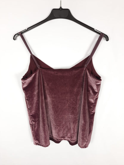 STRADIVARIUS. top morado terciopleo T.m