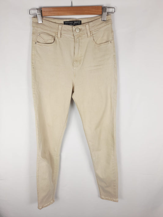 STRADIVARIUS. pantalon beige tiro alto T.34