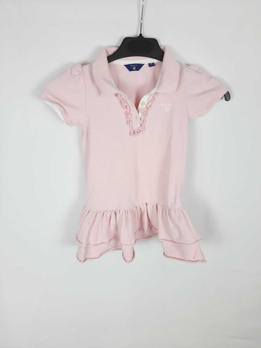 GANT. vestido rosavolantes T. 3 años