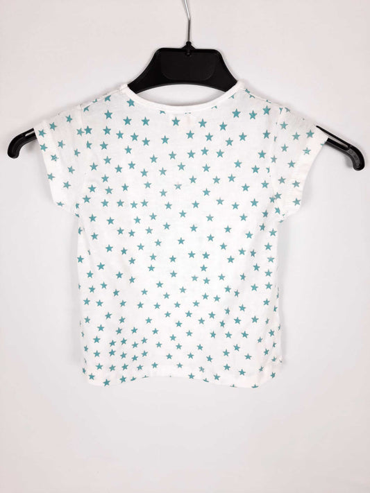 GOCCO. Camiseta blanca estrellitas T. 2-3 a