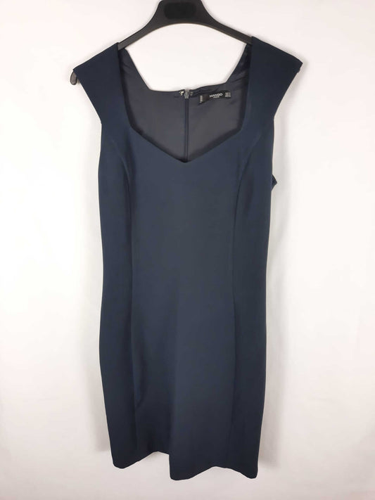 MANGO. Vestido azul marino T.s