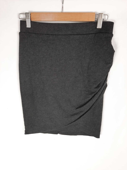 ZARA. Falda de tubo gris oscuro T.m