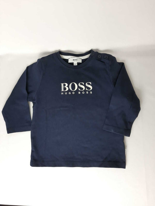 HUGO BOSS. Camiseta de manga larga azul marino T. 18 meses