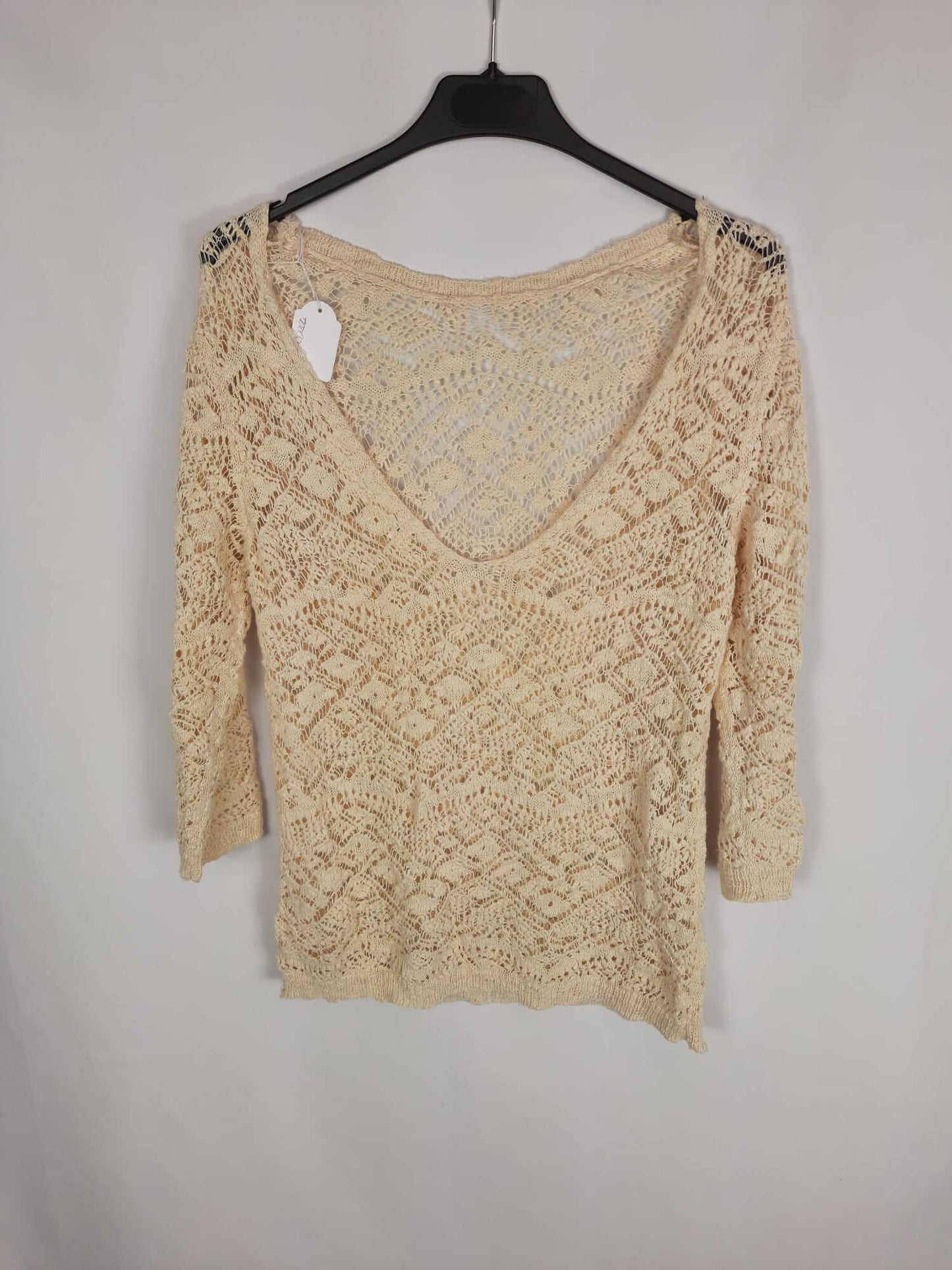 OTRAS. Jersey de croché beige T.U