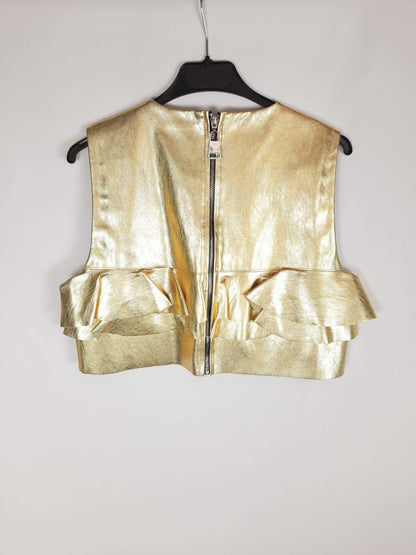 ZARA.Top polipiel dorado T.m